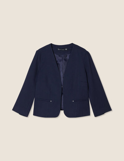 Veste cintrée bleu foncé femme