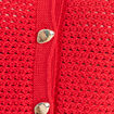 Gilet manches courtes col rond rouge femme