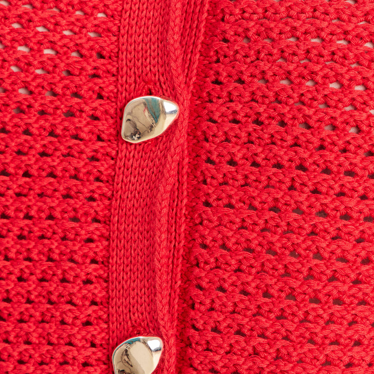 Gilet manches courtes col rond rouge femme
