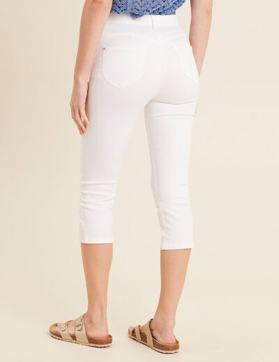 Pantacourt magique Le L&eacute;ger coupe droite blanc femme