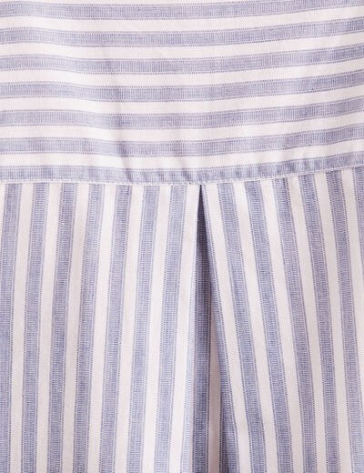 Chemise manches 3/4 bleu femme