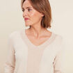 Pull manches longues creme femme