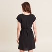 Robe droite col en V noir femme