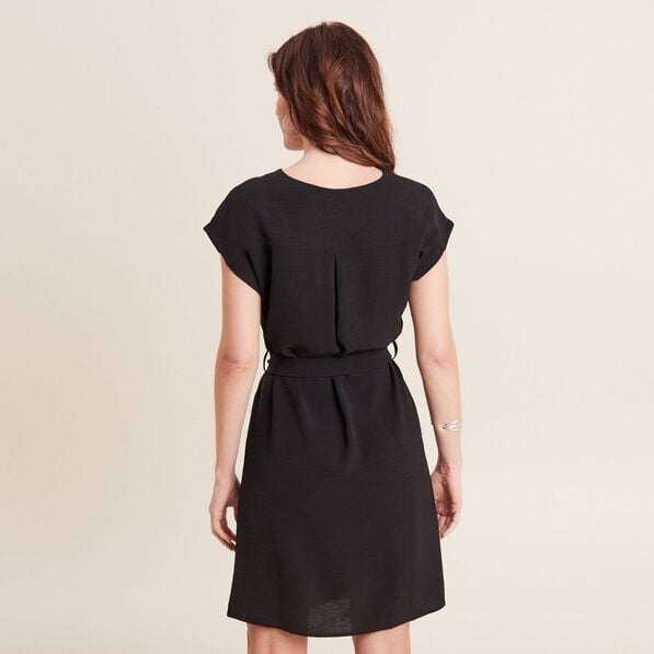 robe droite col en v noir femme Robe droite col en V noir femme