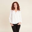 Blouse manches longues ecru femme