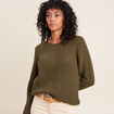 Pull manches longues vert kaki femme