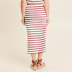 Jupe droite longue beige femme