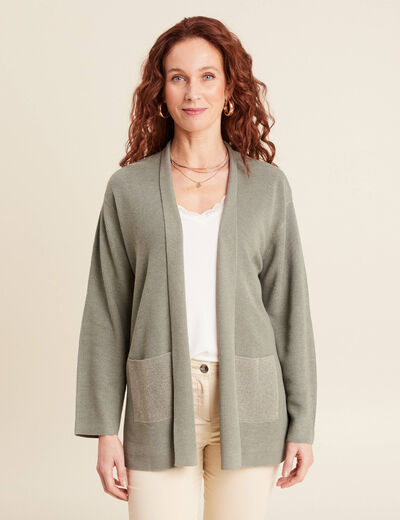 Gilet manches longues vert clair femme