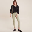 Pantalon léger taille haute 7/8ème vert clair femme