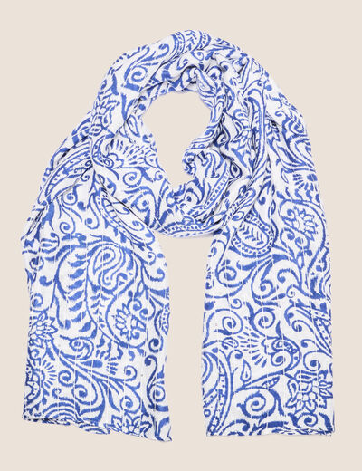 Foulard détails sequins bleu femme