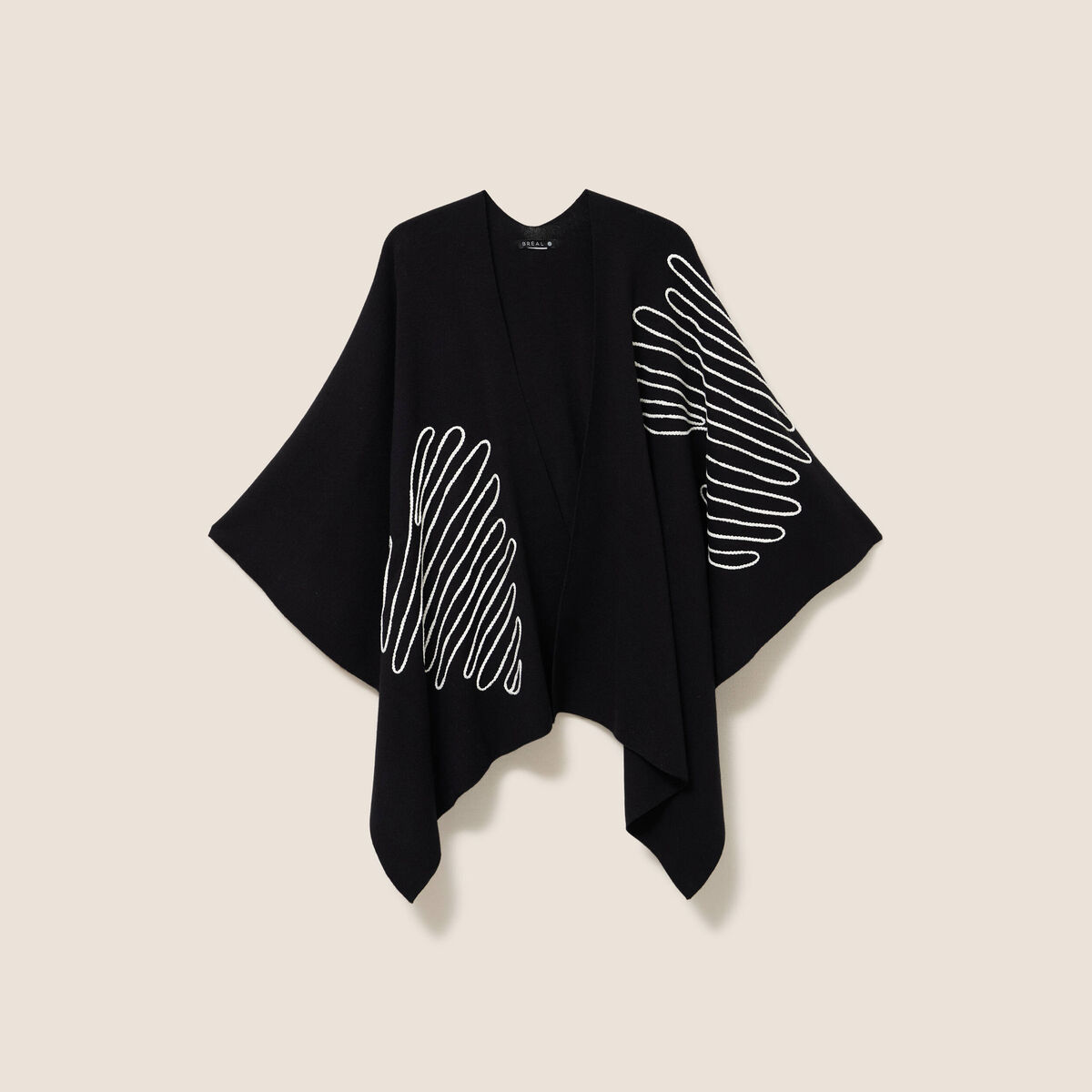 Poncho noir femme