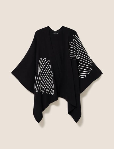 Poncho noir femme