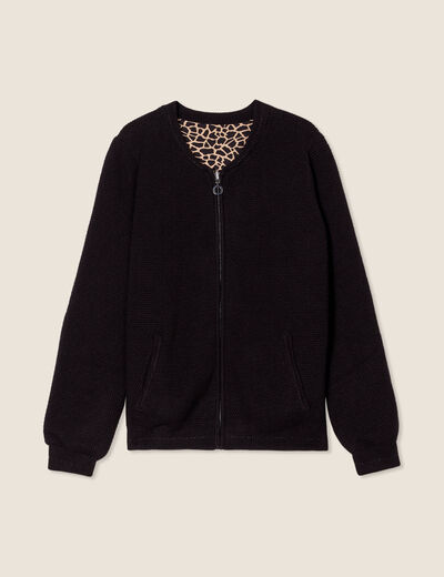 Gilet réversible manches longues noir femme