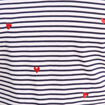 T-shirt droit broderie manches courtes bleu femme