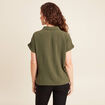 Blouse manches courtes vert kaki femme