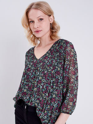 Blouse manches 34 noir femme