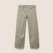 Pantalon droit 7/8&egrave;me taille bascul&eacute;e gris femme