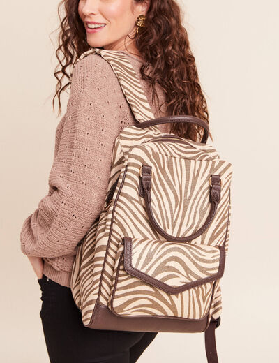 Sac &agrave; dos doubl&eacute; vert olive femme