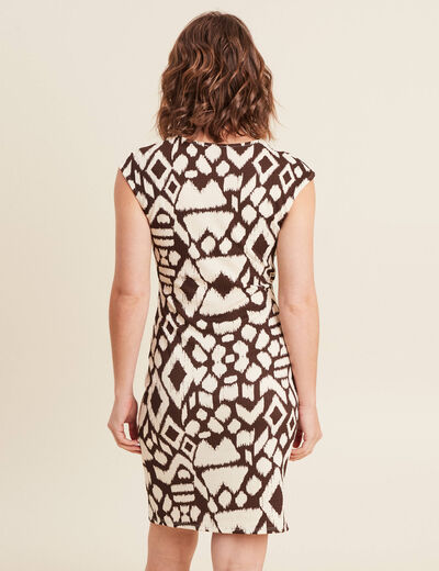 Robe ajustée courte marron femme