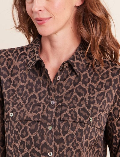 Chemise manches longues creme femme