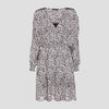 Robe evasee volantee ecru femme