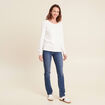 Pull col rond ecru femme
