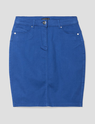 Jupe droite bleu electrique femme