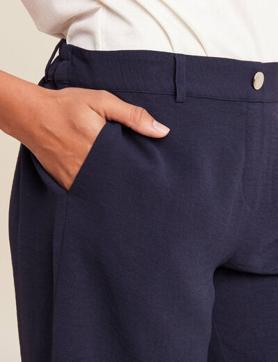 Bermuda ajusté bleu foncé femme