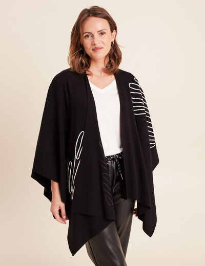 Poncho noir femme