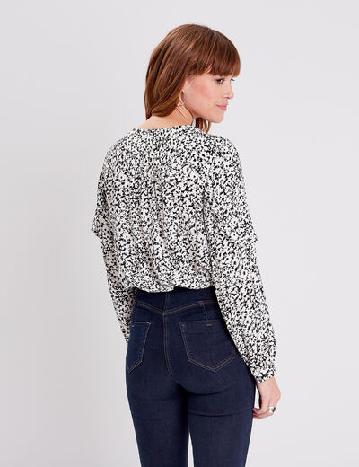 Blouse manches longues ecru femme