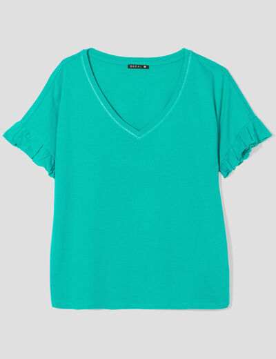 T-shirt manches courtes vert femme