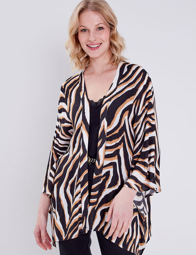 Kimono manches longues noir femme