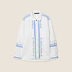 Surchemise brodée en jean blanc femme