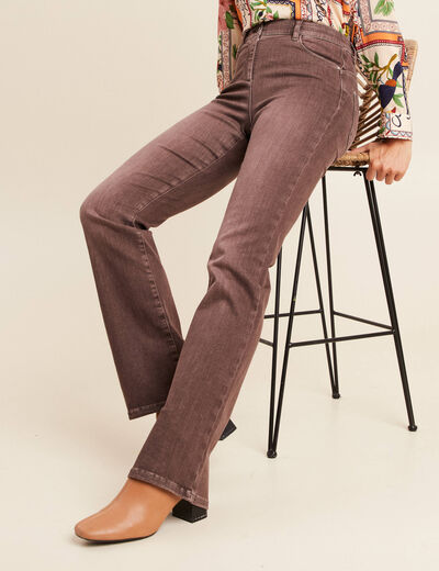Jean magique L'Unique coupe bootcut marron clair femme