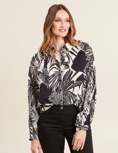 Chemise manches longues blanc femme