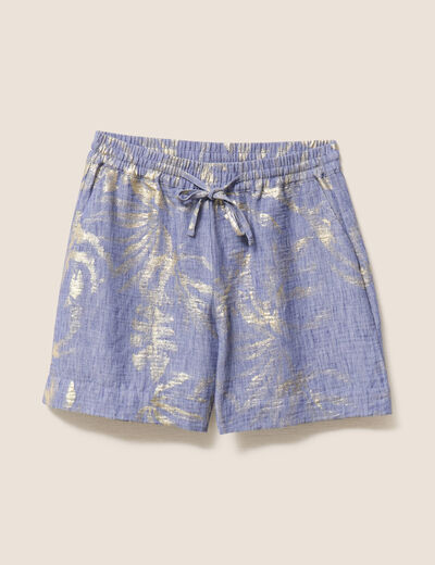 Short taille haute bleu lavande femme