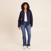 Gilet r&eacute;versible manches longues bleu femme