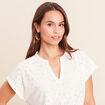 T-shirt droit manches courtes ecru femme