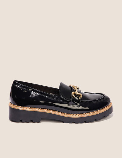 Mocassins vernis noir femme