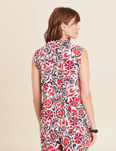 Blouse sans manches blanc femme
