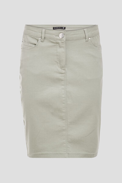 Jupe droite vert clair femme