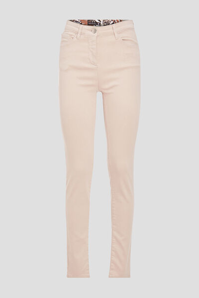 Jean magique ajusté taille standard rose poudrée femme