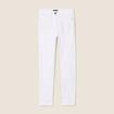 Jean ajusté taille standard 7/8ème blanc femme