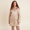 Parka d&eacute;perlante manches longues sable femme