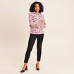 Chemise droite manches longues fluide rose femme