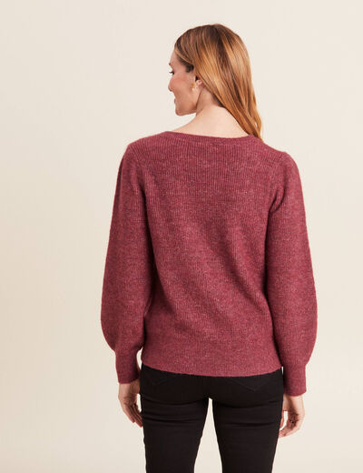 Pull manches longues rouge foncé femme