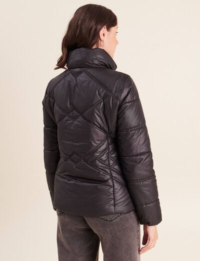 Doudoune cintr&eacute;e avec capuche noir femme