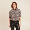 T-shirt manches 3/4 beige femme