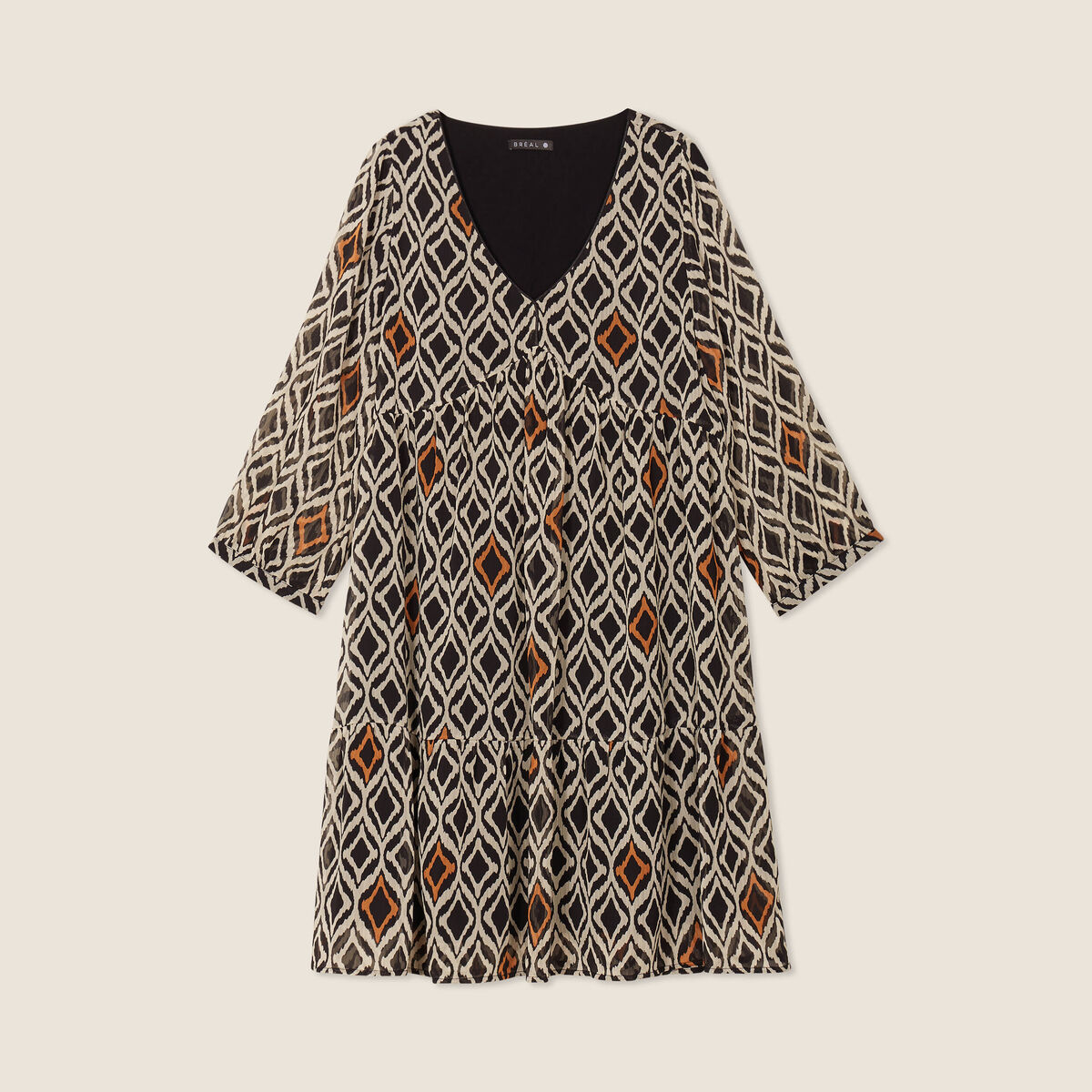 Robe &eacute;vas&eacute;e manches 3/4 blanc femme