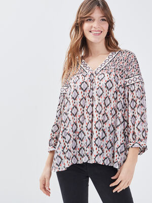 Blouse manches 34 ecru femme
